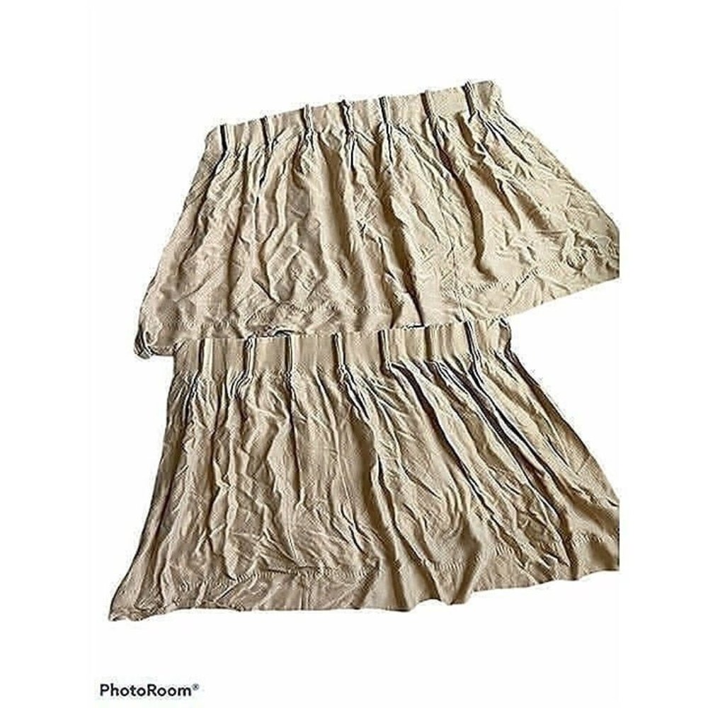 Vintage Retro Pinch Pleat MCM Beige Curtains